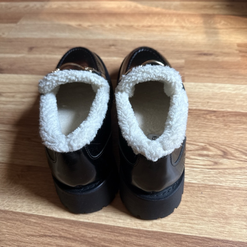 Steve Madden Black Loafers with Silver Accents - Picture 3 of 4